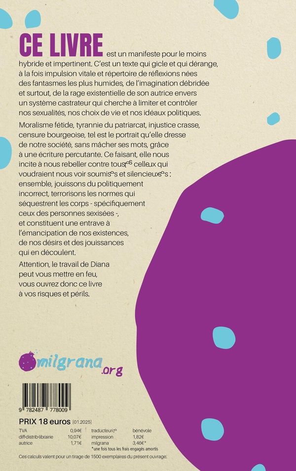 Quatrième de couverture de « Pornoterrorisme : de l'autonomie du plaisir comme révolution »