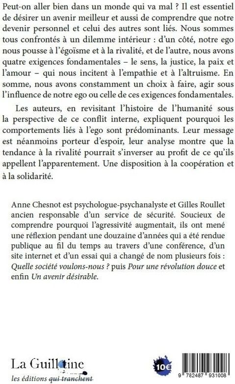 Quatrième de couverture de « UN AVENIR DESIRABLE - LE POTENTIEL DES HUMAINS »