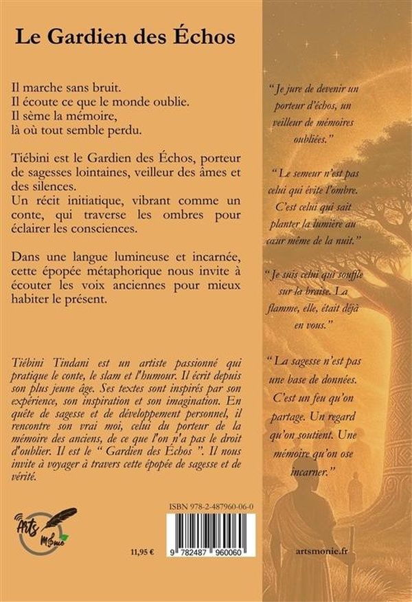 Quatrième de couverture de « Le gardien des échos : épopée »