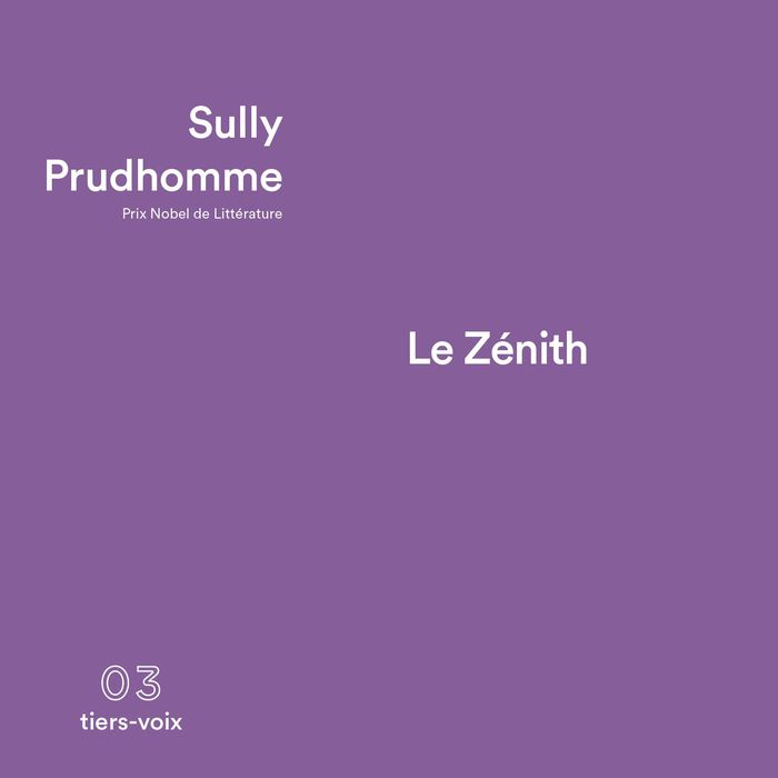Couverture du livre « Le Zénith » de Sully Prudhomme, librairie Les Contes Infusés à Corte