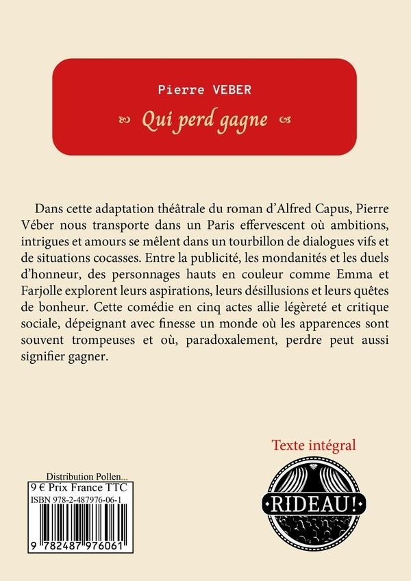 Quatrième de couverture de « QUI PERD GAGNE »