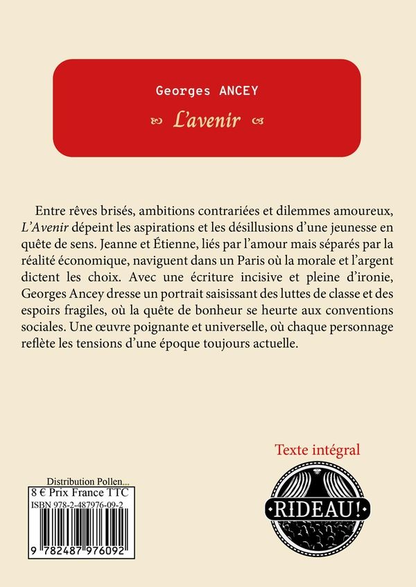 Quatrième de couverture de « L'AVENIR »