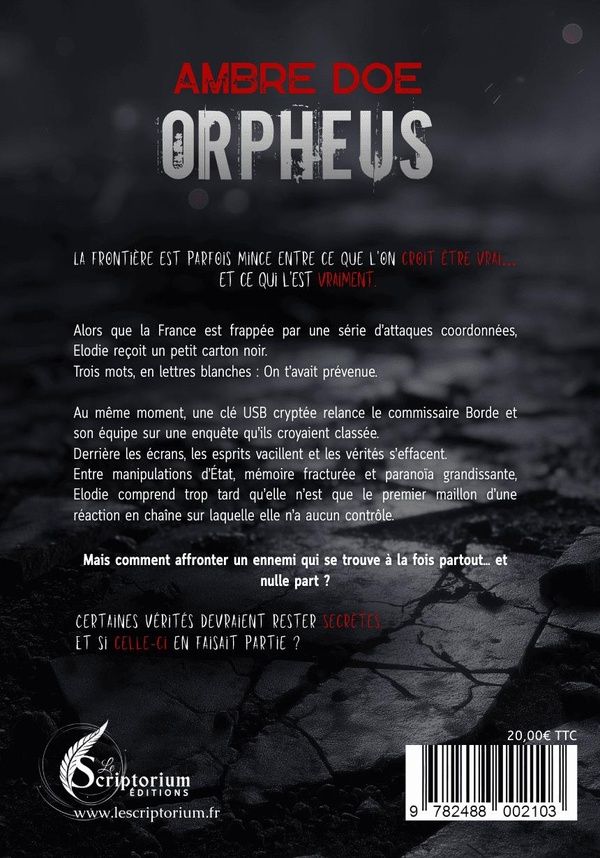 Quatrième de couverture de « Orpheus »