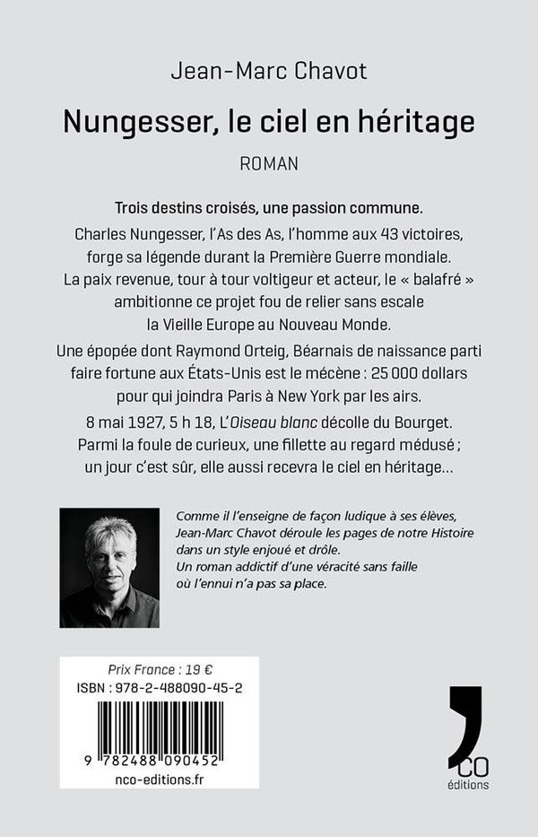Quatrième de couverture de « Nungesser, le ciel en héritage : roman »