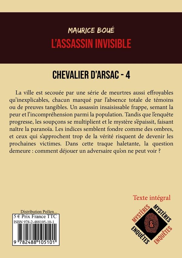 Quatrième de couverture de « LASSASSIN INVISIBLE »