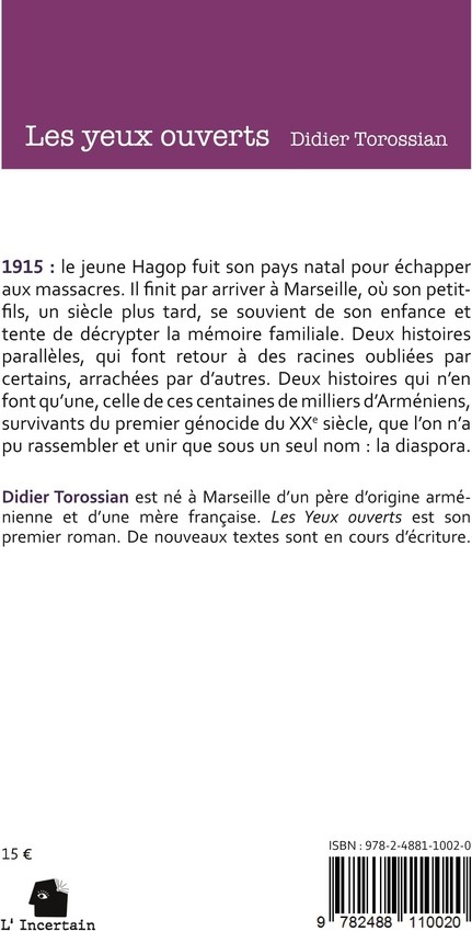 Quatrième de couverture de « Les yeux ouverts »