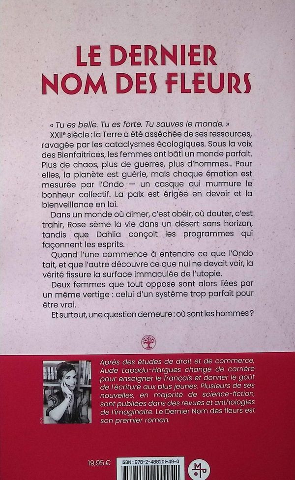 Quatrième de couverture de « Le dernier nom des fleurs : roman »