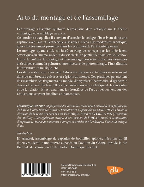 Quatrième de couverture de « Arts du montage et de l'assemblage »