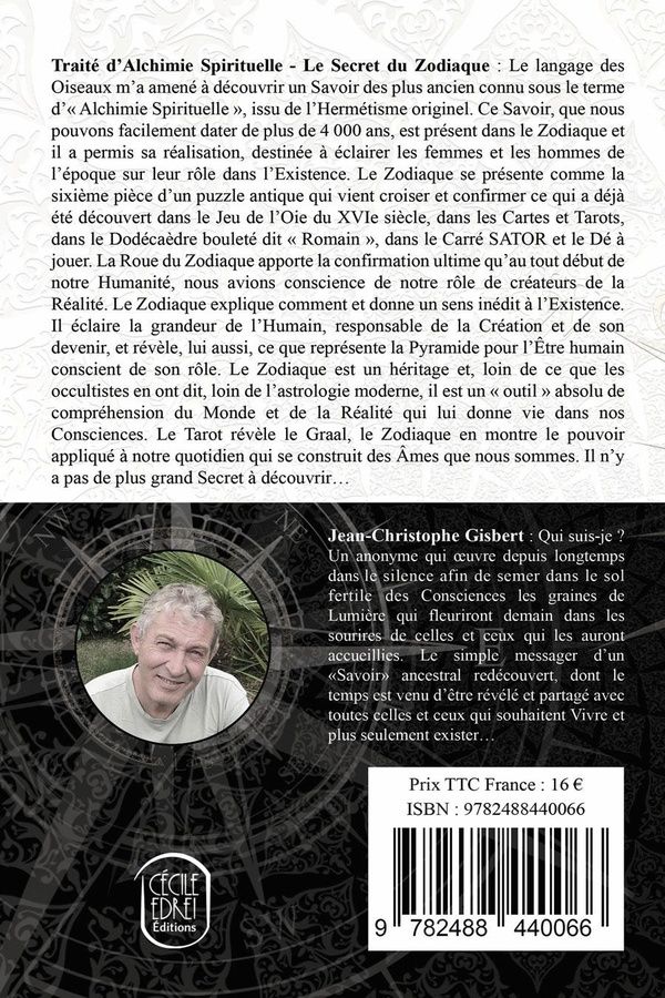 Quatrième de couverture de « Traité d'alchimie spirituelle, et mentale : le secret du zodiaque »
