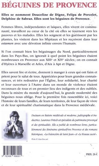 Quatrième de couverture de « Béguines de Provence : essai historique »