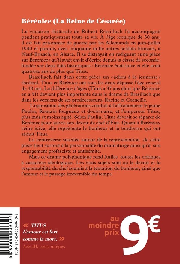 Quatrième de couverture de « BERENICE - LA REINE DE CESAREE »