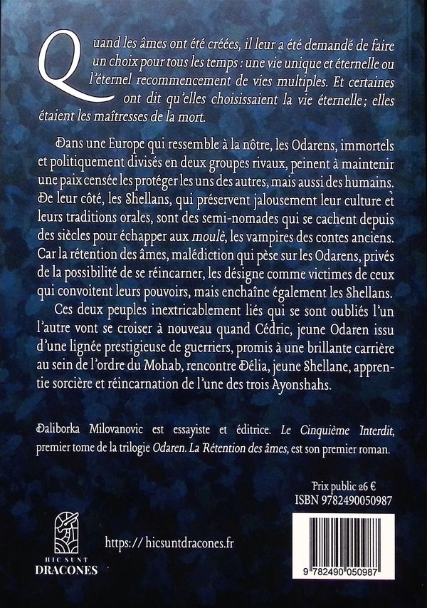 Quatrième de couverture de « Odaren - La Rétention des âmes : Le Cinquième Interdit »