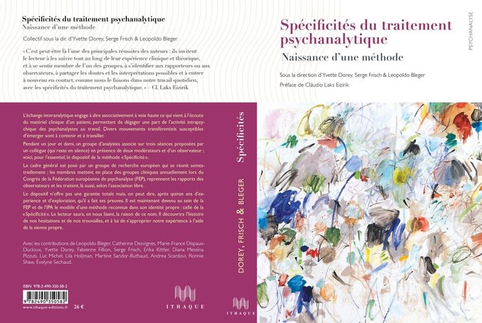 Quatrième de couverture de « Spécificités du traitement psychanalytique : naissance d'une méthode »