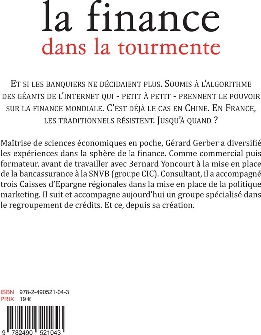 Quatrième de couverture de « LA FINANCE DANS LA TOURMENTE »