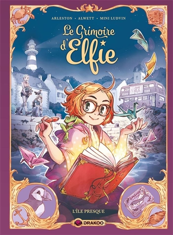 Couverture du livre « LE GRIMOIRE D'ELFIE - T01 - LE GRIMOIRE D'ELFIE - VOL. 01 - HISTOIRE COMPLETE - L'ILE PRESQUE » de Arleston/alwett, librairie Les Contes Infusés à Corte