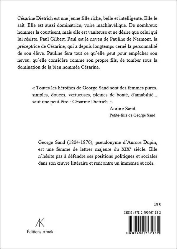 Quatrième de couverture de « Césarine Dietrich : roman »