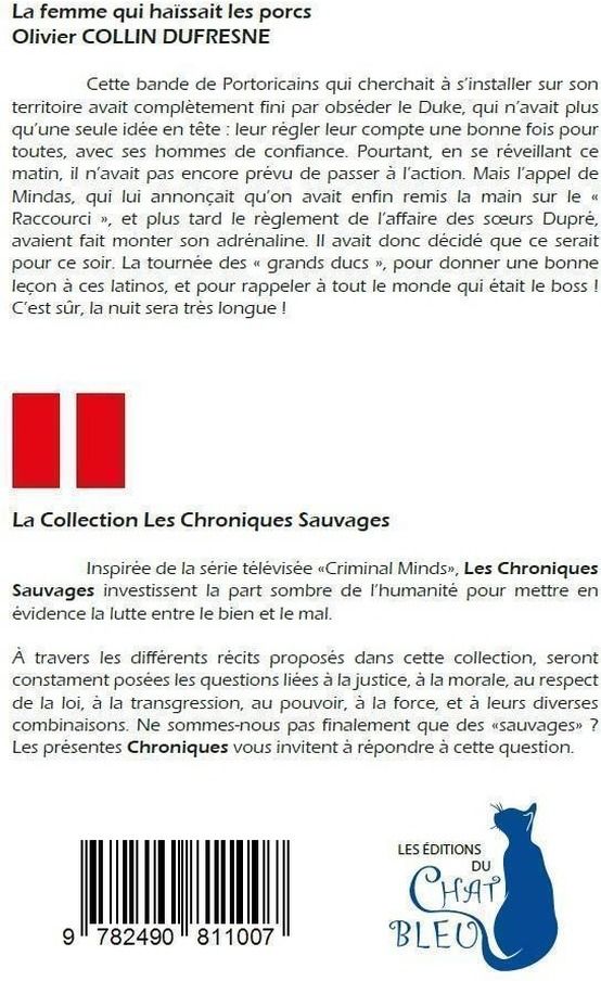 Quatrième de couverture de « La femme qui haïssait les porcs »