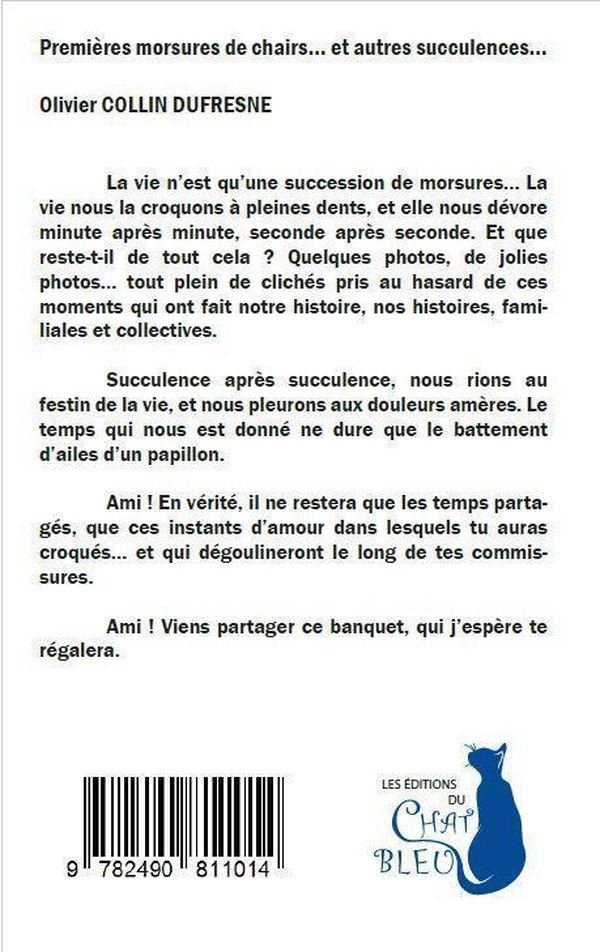 Quatrième de couverture de « Premières morsures de chairs, et autres succulences »