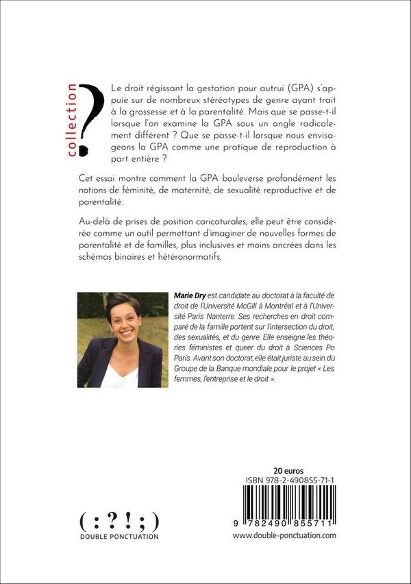 Quatrième de couverture de « Redéfinir la gestation pour autrui »