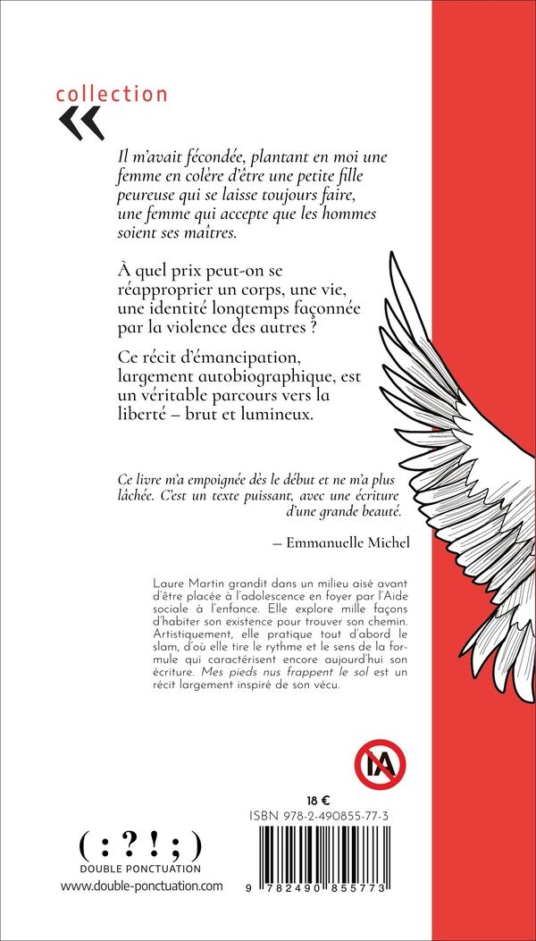 Quatrième de couverture de « Mes pieds nus frappent le sol »