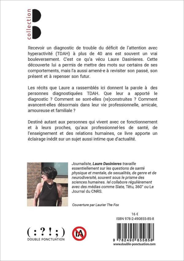 Quatrième de couverture de « Nos attentions particulières : parcours d'adultes diagnostiqué.es TDAH »