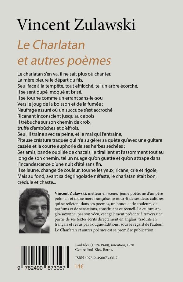 Quatrième de couverture de « LE CHARLATAN ET AUTRES POEMES »