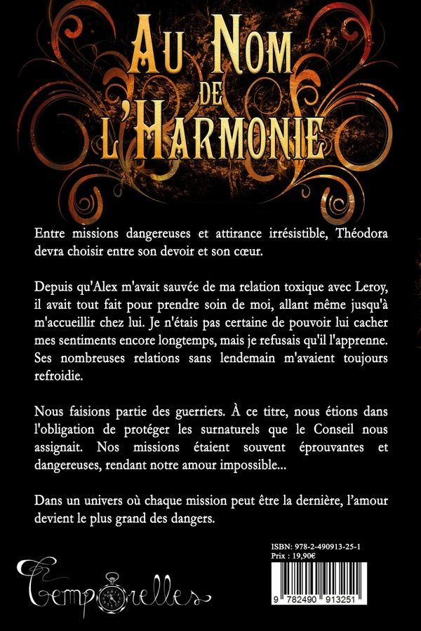 Quatrième de couverture de « AU NOM DE L'HARMONIE, TOME 6 : DUO DE CHOC PARTIE 1 - QUAND L'AMOUR DEVIENT UN DANGER DANS UN MONDE »