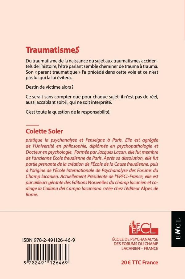Quatrième de couverture de « TraumatismeS »