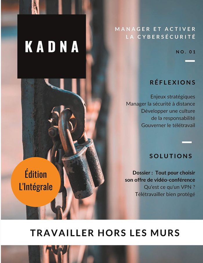 Couverture du livre « KADNA - MANAGER ET ACTIVER LA CYBERSECURITE - ILLUSTRATIONS, COULEUR », librairie Les Contes Infusés à Corte
