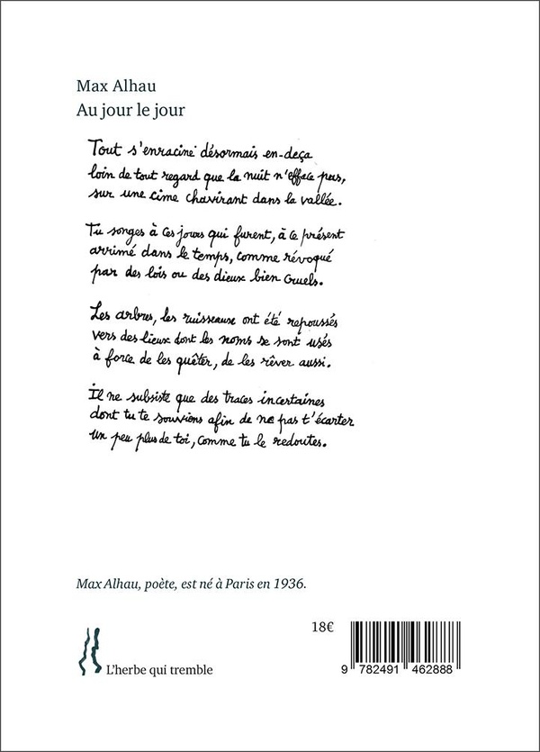 Quatrième de couverture de « Au jour le jour »