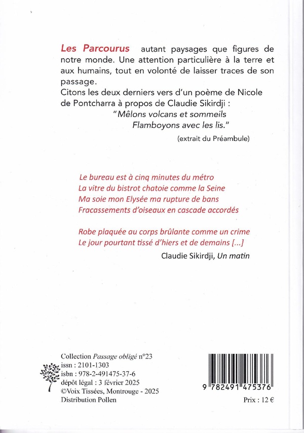 Quatrième de couverture de « Les parcourus »