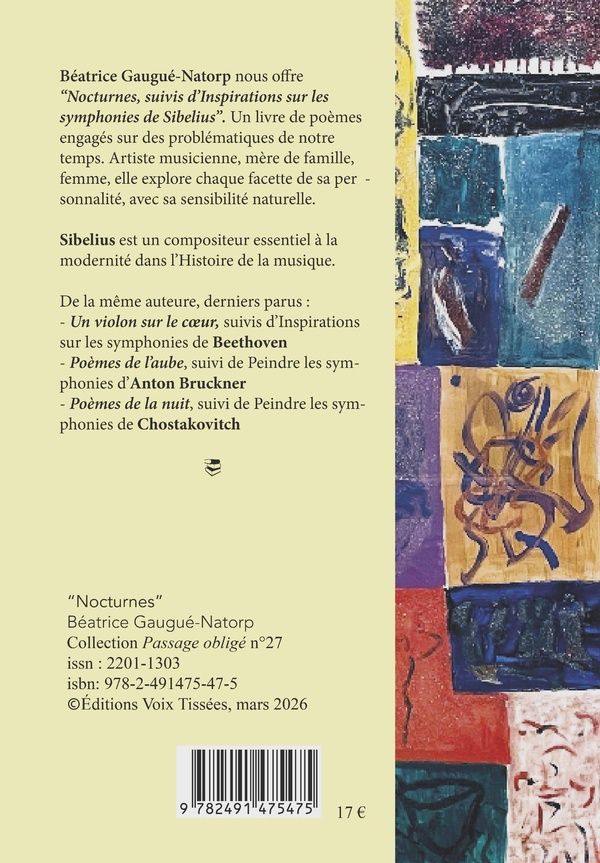 Quatrième de couverture de « Nocturnes : suivis d'Inspirations sur les oeuvres de Sibelius »