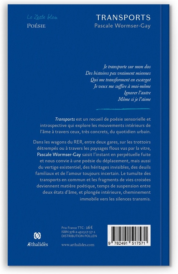 Quatrième de couverture de « Transports : poésie »