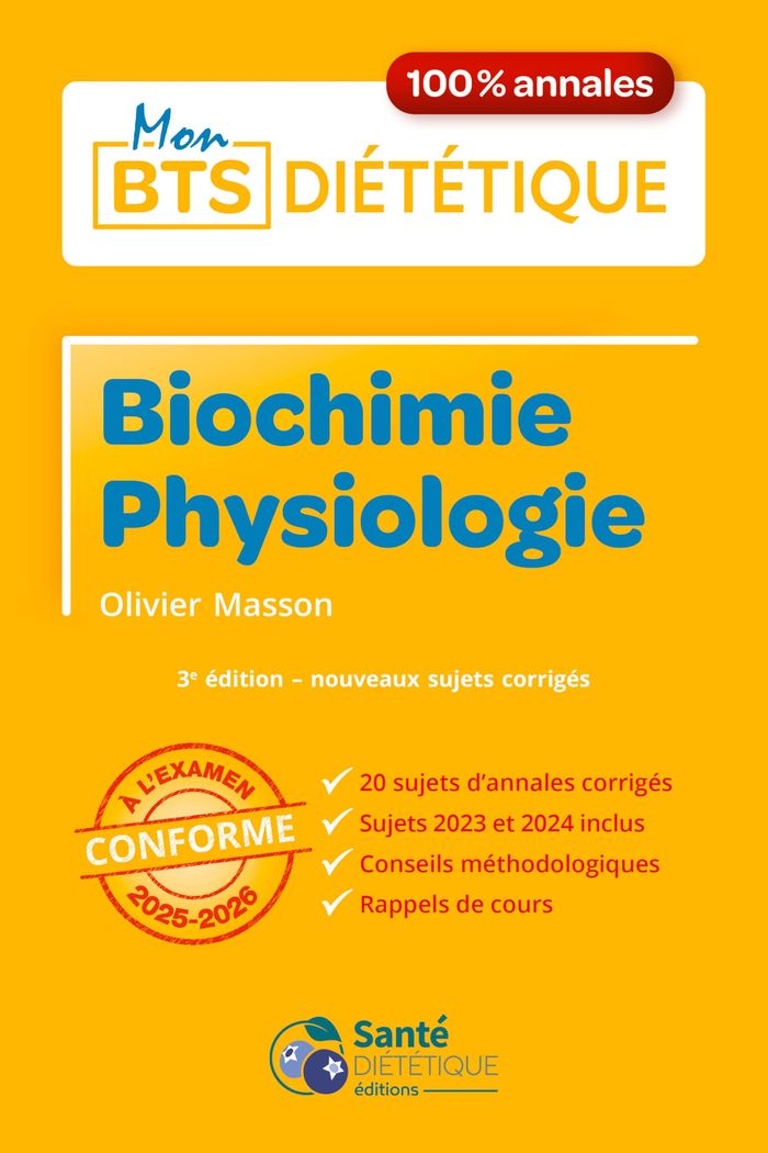 Couverture du livre « Biochimie-Physiologie : 100 % annales » de Olivier Masson, librairie Les Contes Infusés à Corte