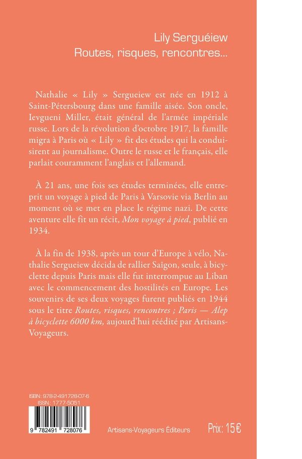 Quatrième de couverture de « Routes, risques, rencontres : Paris-Alep à bicyclette, 6000 km »