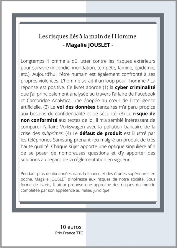 Quatrième de couverture de « DANS L'ENVIRONNEMENT ACTUEL, JUSQU'OU LE RISK MANAGER PEUT-IL ANTICIPER LES RISQUES DE SON ENTREPRIS »