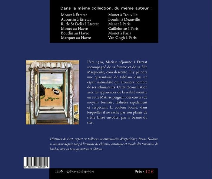 Quatrième de couverture de « Matisse à Étretat »