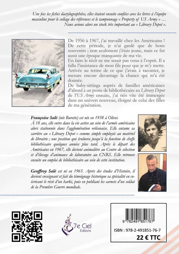 Quatrième de couverture de « MES ANNEES AMERICAINES - ORLEANS, 1956-1967 - ILLUSTRATIONS, COULEUR »