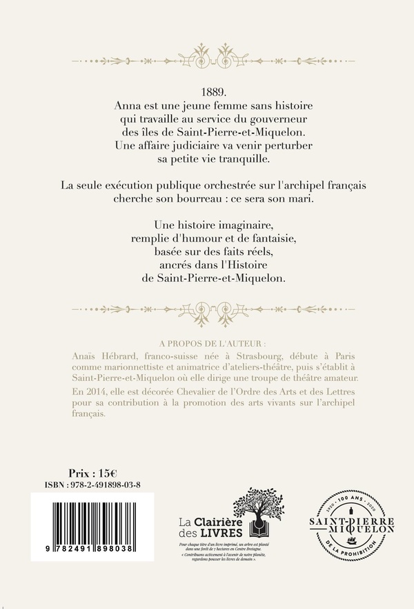 Quatrième de couverture de « ANNA, FEMME DE BOURREAU »