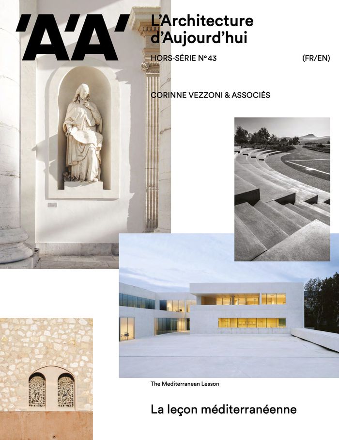 Couverture du livre « L'ARCHITECTURE D'AUJOURD'HUI AA HS N 43 : CORINNE VEZZONI & ASSOCIES - JANV 2023 » de Collectif, librairie Les Contes Infusés à Corte