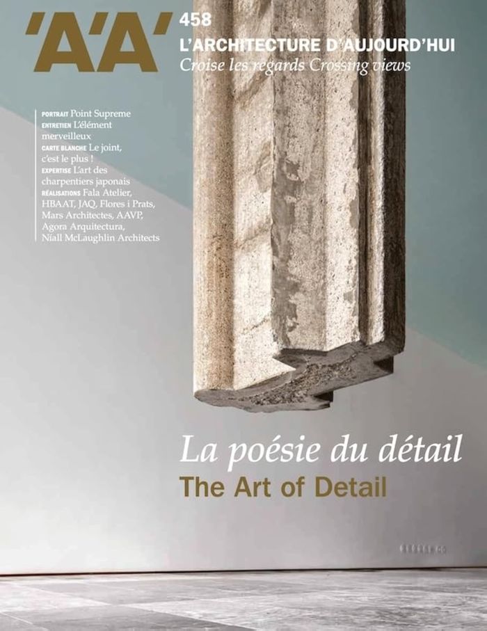 Couverture du livre « L'ARCHITECTURE D'AUJOURD'HUI N 458 : LA POESIE DU DETAIL - DECEMBRE 2023 » de Xxx, librairie Les Contes Infusés à Corte