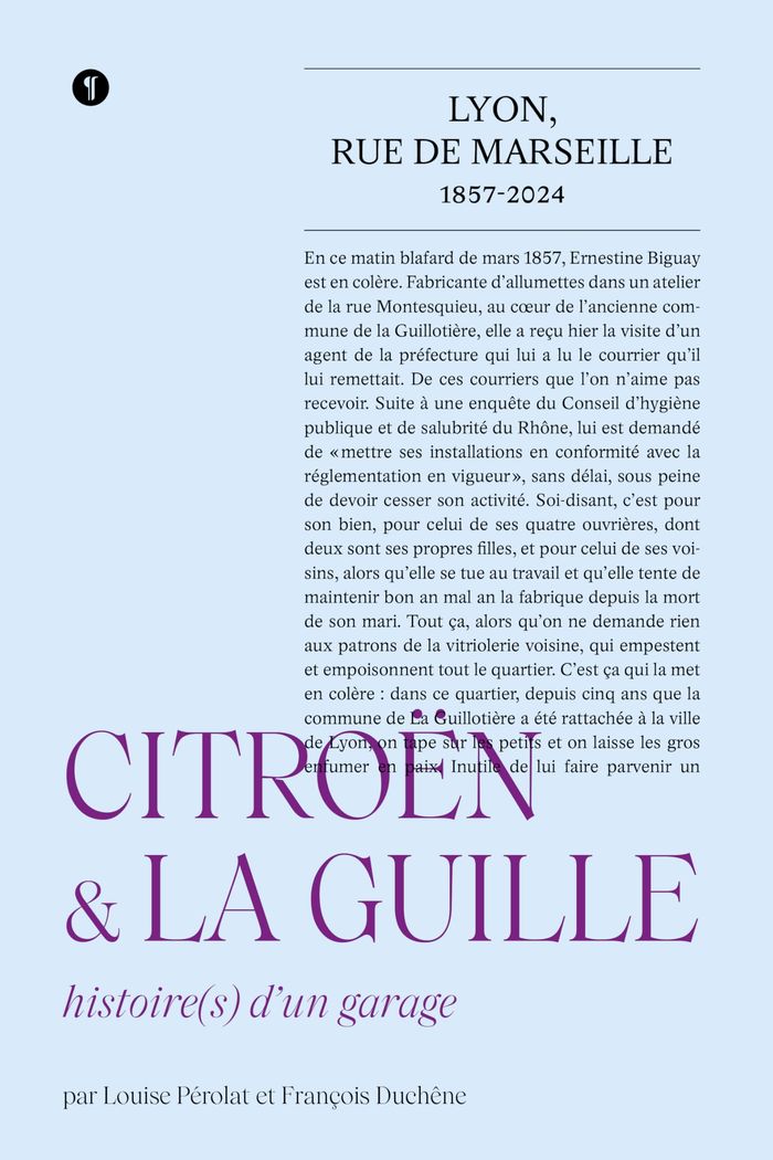 Couverture du livre « Citroën & la Guille : rue de Marseille,Lyon » de Louise Pérolat, librairie Les Contes Infusés à Corte