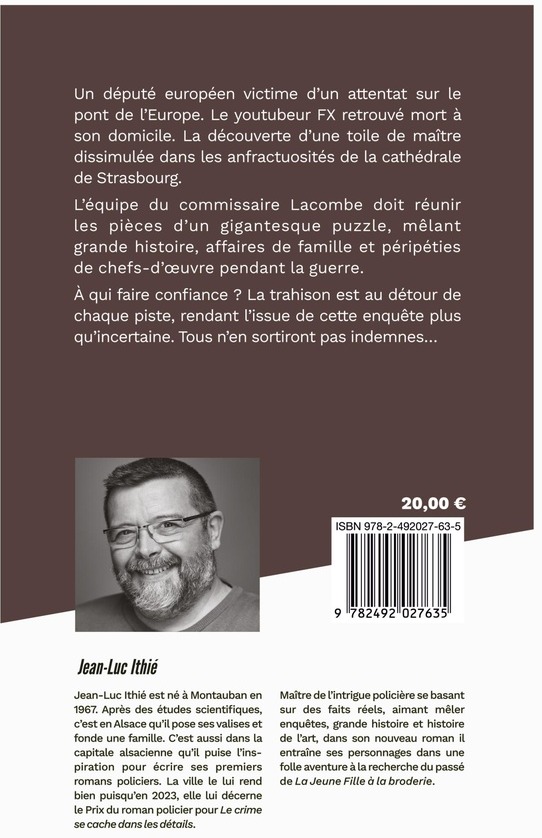 Quatrième de couverture de « La jeune fille à la broderie : roman policier »