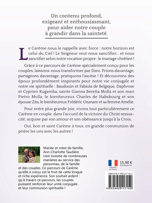Quatrième de couverture de « Notre parcours de carême en couple à la suite de cinq couples rayonnants »