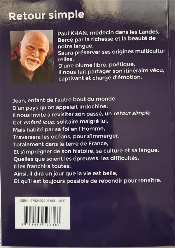 Quatrième de couverture de « RETOUR SIMPLE »