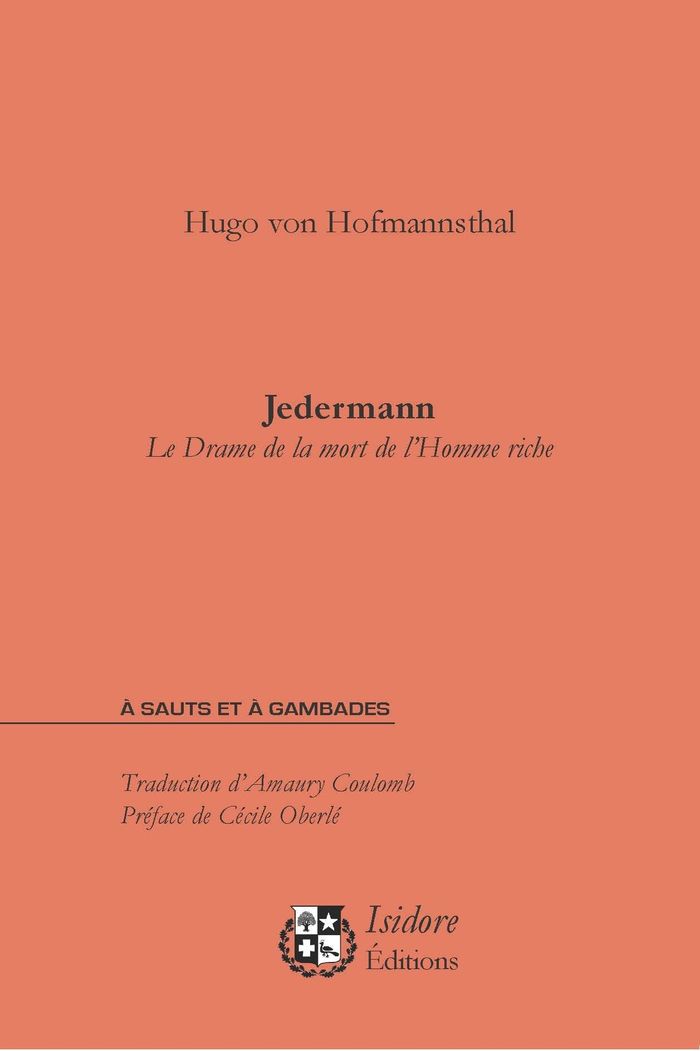 Couverture du livre « Jedermann : le drame de la mort de l'homme riche » de Hugo von Hofmannsthal, librairie Les Contes Infusés à Corte