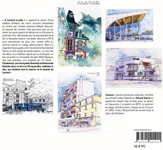 Quatrième de couverture de « Lorient ! : en 50 aquarelles »
