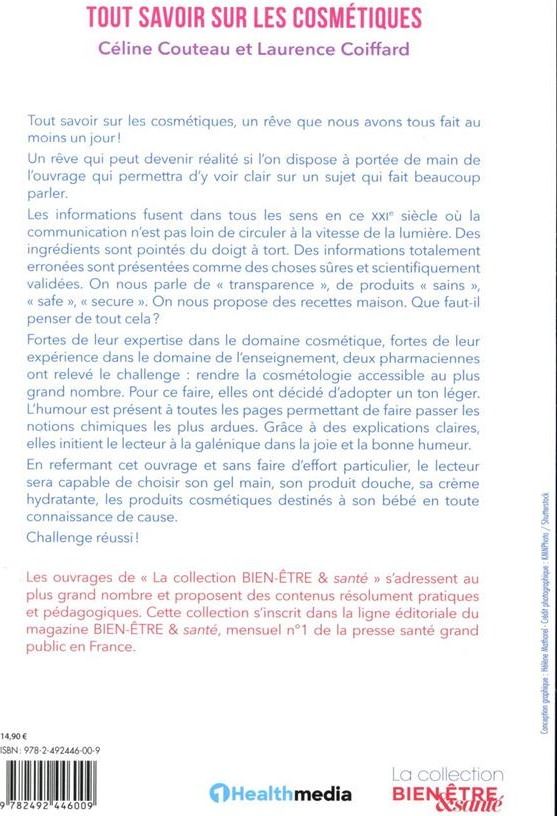 Quatrième de couverture de « TOUT SAVOIR SUR LES COSMETIQUES »