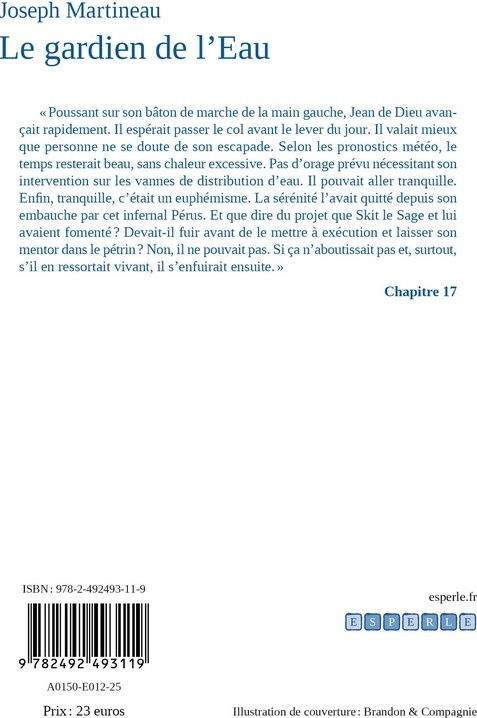 Quatrième de couverture de « Le gardien de l'eau »