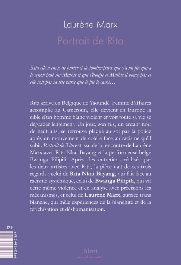 Quatrième de couverture de « Portrait de Rita »